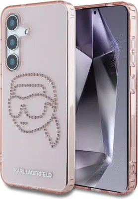 Immagine prodotto di Karl Lagerfeld strass logo Karl Head - Custodia per Samsung Galaxy S25 (rosa)