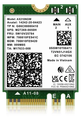 Obrázok produktu pre WiFi 6E bezdrôtová karta, Bluetooth 5.3, trojpásmová sieťová karta s rýchlosťou 5400 Mbps, formát M.2/NGFF