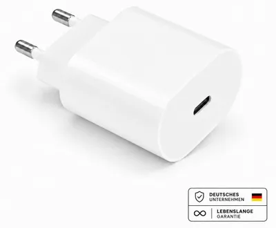 Produktbild von Schnellladegerät USB C Netzteil mit Kabel 20 Watt Universal – Ohne