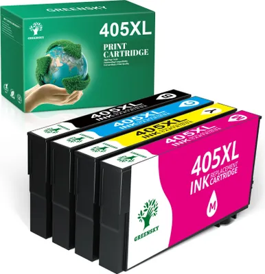 Produktbild von 405XL Tintenpatrone kompatibel für Epson 405 XL für Epson WorkForce WF-7310DTW WorkForce Pro WF-3820DWF WF-3825DWF WF-3820DWF WF-4825DWF WF-4830DTWF Workforce WF-7835DTWF WF-7840 DTWF (4 Stück)