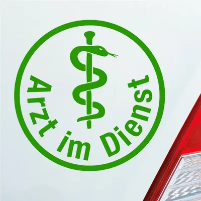 Produktbild von Auto Aufkleber Arzt im Dienst Medizin Rettungsgasse KFZ 10x10 cm Hellgrün Sticker Heckscheibenaufkleber