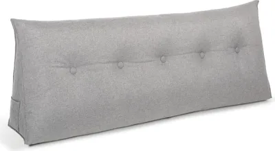 Produktbild von ELONEO Rückenkissen 140 cm breit, Keilkissen für Bett und Sofa geeignet, dreieckiges Lesekissen, Kissen mit abnehmbarem und waschbarem Bezug, mit praktischem Seitenfach