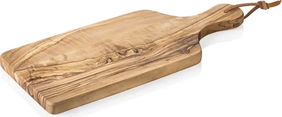 Produktbild von Servierbrett mit Griff PURE OLIVE, 27 x 13 cm, Olivenholz mit Lederband