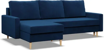 Produktbild von Ecksofa mit Schlaffunktion, Rechts sofa BLANK mit Bettkasten, Wendekissen, Bonell, Dunkelblau, Schlaffläche 140x200cm