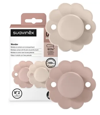 Imagen del producto de Suavinex, chupetes fisiológicos SX Pro de silicona, 0-6 meses, color rosa pálido y rosa pastel, 2 unidades