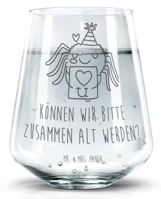 Produktbild von Mr. & Mrs. Panda Glas Spinne Agathe Brief - Transparent - Geschenk, Liebesbeweis, Becherglas, Liebespaar, Ich Liebe Dich, Tumbler, Heiratsantrag, Glasbecher, Verliebt