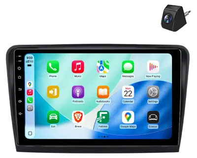 Obrázek produktu pro Android autorádio 10 palců 64 GB pro Škoda Superb 2008–2015 s CarPlay a Android Auto navigací a Bluetooth