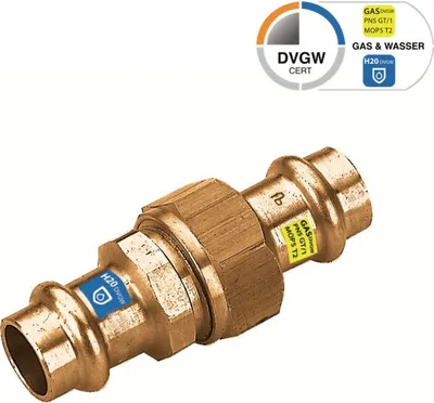 Produktbild von Sanpro Fitting - Pressfitting Kupfer Verschraubung flachdichtend, Größe V 12