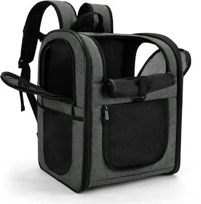 Produktbild von Hunderucksack und Katzenrucksack mit atmungsaktivem Netz