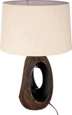 Obrázok produktu pre Stolná lampa Gilde, oválna, "Lusaka", keramika, béžová, čierna, , v. 60 cm, hl. 36 cm 51904