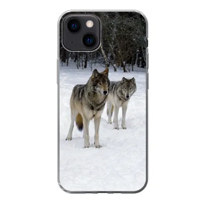 Produktbild von MuchoWow® Handyhülle Schutzhülle Hülle für iPhone 13 mini Wolf - Schnee - Kanada Silikon Softcase Handy Hülle - Softcase