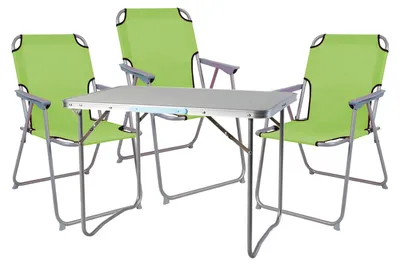 Produktbild von 4-teiliges Campingmöbel Set Alu L70xB50xH59cm lime-grün