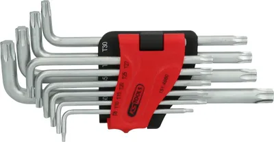 Produktbild von KS Tools 151.4880, Flügel-Torx-Schlüssel, Metallisch, Stahl, Chrom, 325 g, 10 Stück(e)