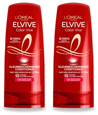 Image de 2 x Après-shampooing L'Oréal Elvive Color Vive pour cheveux colorés, 200 ml - Pack avantage - 2 pièces