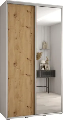 Produktbild von MEBLE KRYSPOL Davos 3 Schrank, zwei Türen - 235,2x140x60 cm - Weiß Artisan Silber