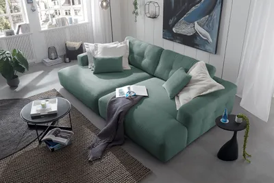 Produktbild von KAWOLA Big Sofa MIKA Feincord grün
