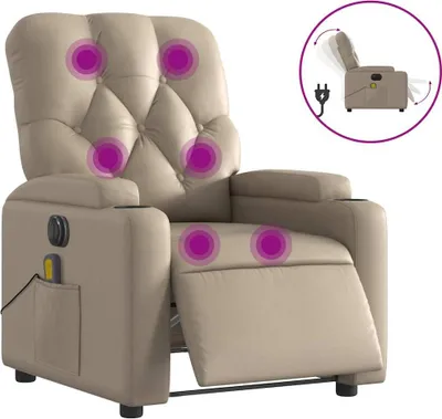 Obrázok produktu pre vidaXL Elektrické masážne kreslo Cappuccino-Hnedá Imitácia kože