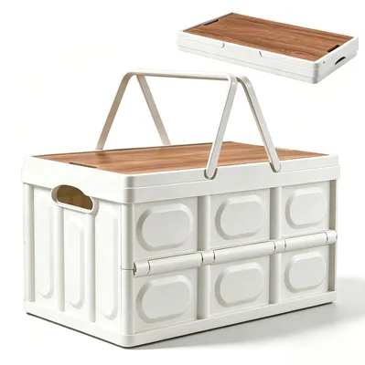 Image de Boîte de rangement pliable avec couvercle, idéale pour l'organisation