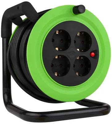 Produktbild von REV 0010043812, 15 m, Drinnen, 1,5 mm², Schwarz, Grün, 4 AC-Ausgänge, 230 V