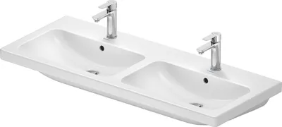Immagine prodotto di Duravit D-Code double lavabo, avec 2 trous pour robinets, avec trop-plein, 1200x480x165mm, blanc brillant, 24001200002, 24001200002