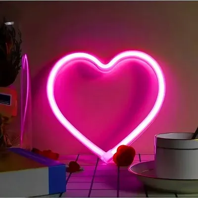 Produktbild von Hartförmige LED-Lampe, USB- oder Batteriebetrieben, Doppelstrom, romantische Beleuchtung, Geschenkidee für Valentinstag