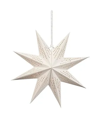 Produktbild von Weihnachtsstern aus Papier zum Aufhängen | ca. Ø 45 cm | inkl. 10er LED Lichterkette | batteriebetrieben | faltbarer Papierstern | idealer Leuchtstern als Fensterdeko