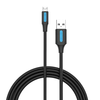 Produktbild von Vention COLBD, 0,5 m, USB A, Micro-USB B, USB 2.0, 0,48 Gbit/s, Schwarz