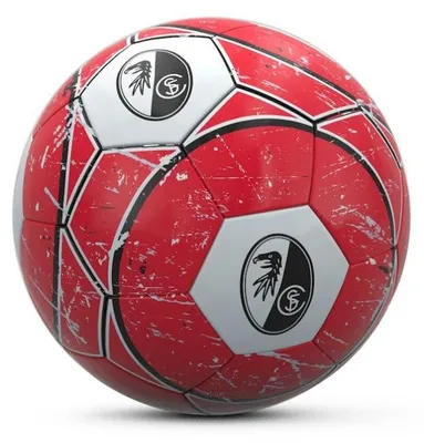 Produktbild von SC Freiburg Fan Fußball Größe 5, Rot, aus PVC, Offiziell Lizenziert mit Vereinswappen