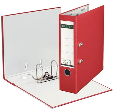 Produktbild von Leitz Plastic Lever Arch File A4 80mm 180° Red, A4, Rot, 500 Blätter, 8 cm