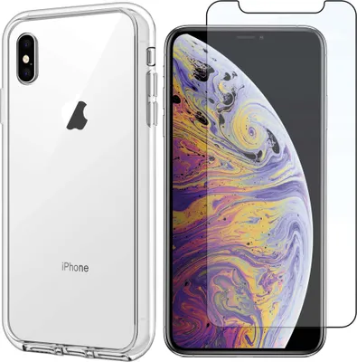 Produktbild von Transparente Hülle für iPhone mit Displayschutz – IPhone XS / Displayschutz