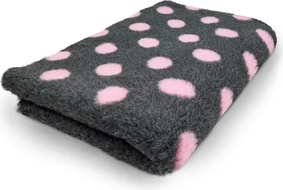 Produktbild von Vet Bed Hundebett anthrazit mit rosa Punkten 150 x 100 cm