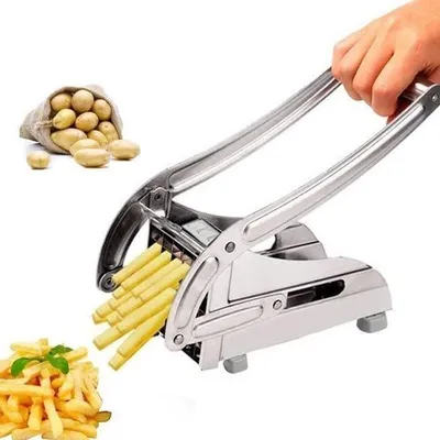 Produktbild von Professioneller Pommes-Frites-Schneider aus Edelstahl – Pommes-Frites-Schneider – Edelstahlfarbe – Edelstahl 201