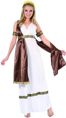 Immagine prodotto di Costume da donna romano antico bianco-marrone - S
