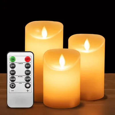 LED-Kerzen-Set, 3 Stück, flackernde Flamme, 10–15 cm, warmweiß
