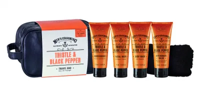 Obrázek produktu pro Scottish Fine Soaps Pánská Cestovní sada s přebalem - Černý pepř a ostropestřec, 5ks