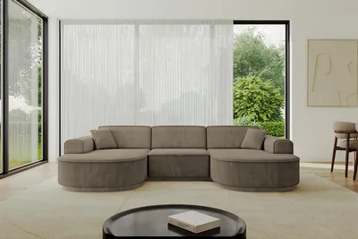 Produktbild von ALTDECOR Ecksofa in U-Form MARI-U1-v3 - 303x171x83 cm Braun - Corner Sofa Bett Eckcouch Couch L-Form Wohnlandschaft Cauchsofa