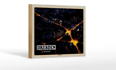 Produktbild von Holzschild Städte Dresden Deutschland Südvorstadt 18x12 cm Dekoration