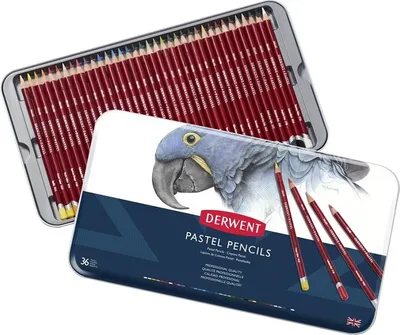 Image de Pastels DERWENT, 36 pièces dans une boîte en métal