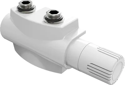 Produktbild von Heilmetz Ventil-Armaturen Set Multiblock für Heizkörper Anschlussarmatur mit Thermostat mit Abdeckung Eck- und Durchgangsform Weiß
