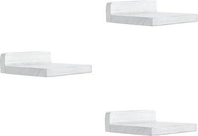 Image de Ensemble de 3 petites étagères flottantes en bois, dimensions : 12,7 x 10 x 4 cm, idéales pour de petits objets de décoration