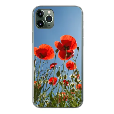 Produktbild von MuchoWow® Handyhülle Schutzhülle Hülle für iPhone 11 Pro Max Strahlende Sonne über einigen Mohnblumen in Spanien Silikon Softcase Handy Hülle - Schutz