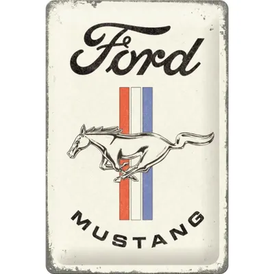 Obrázek produktu pro Nostalgic-Art - Kovová cedule 20 x 30 cm - Ford - Ford Mustang Horse & Stripes Logo