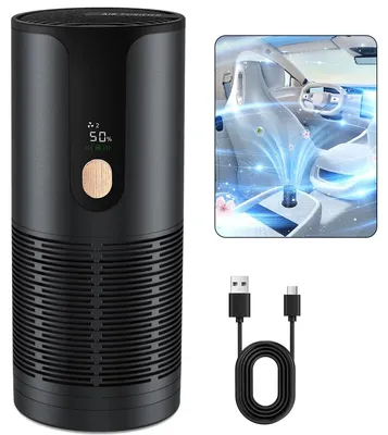 Produktbild von Auto-Luftreiniger Mini – Tragbarer HEPA-Filter mit 4-Schicht-Filtration, LCD Display, 15 dB Ultra-Leise, Entfernt 99,97 % Rauch, Staub & Tiergerüche