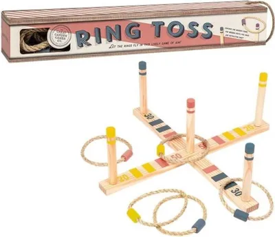 Produktbild von Ringwurfspiel aus Holz - Outdoor Spielzeug pädagogisch für Kinder