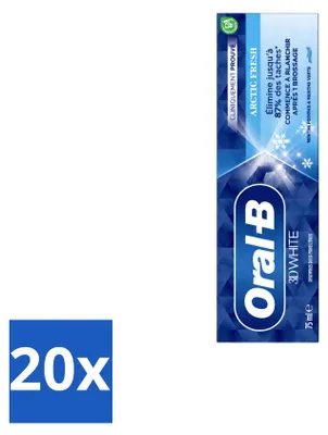 Produktbild von 20 x Oral-B 3D White Arctic Fresh Tandpasta - 75 ml - Vorteilspackung - 20 Stücke