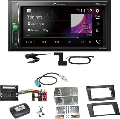 Produktbild von Pioneer DMH-A3300DAB Bluetooth MP3 USB DAB+ Einbauset für Mercedes W211 CLS W219