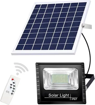 Produktbild von LED Solarleuchte 500W Solar Außenleuchte LED Gartenstrahler mit Fernbedienung