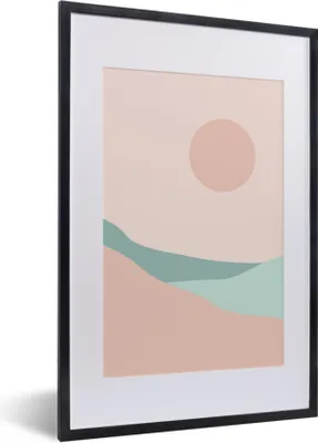 Produktbild von MuchoWow® Gerahmtes Poster Sommer - Strand - Sonne 40x60 cm - Poster mit Schwarzem Bilderrahmen Wandposter Rahmen Foto Bilder - Poster in Rahmen