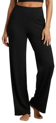 Produktbild von Damen-Yoga-Hose mit hoher Taille und Taschen, weit geschnitten
