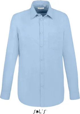 Produktbild von SOL'S Herren Hemd Oxford Shirt Langarm Oberhemd Freizeithemd Business, Größe:S, Farbe:Sky Blue